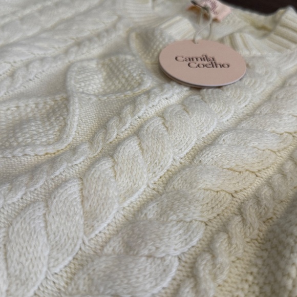 Camila Coelho Cable-Knit Sweater – Cream – Size L – NWT - Picture 4 of 9